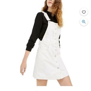 Oat Women's Corduroy Overall Jumper Dress Cream Size 10